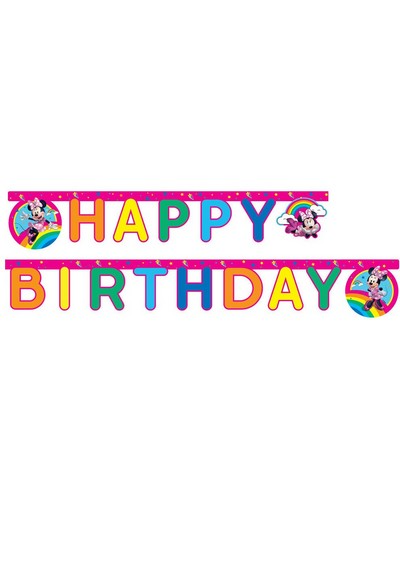 Happy Birthday, Lichterkette, Partyzubehör, Mickey Maus, Bunte Buchstaben