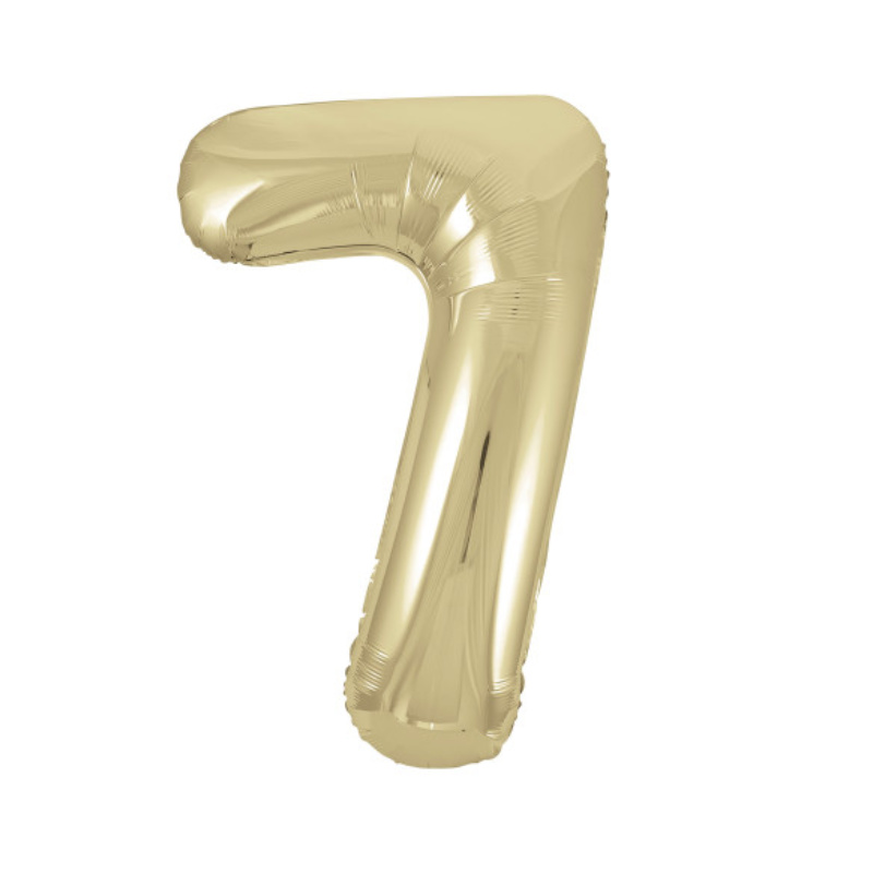Folienballon Zahl 7 metallic-gold, 1 Stk.