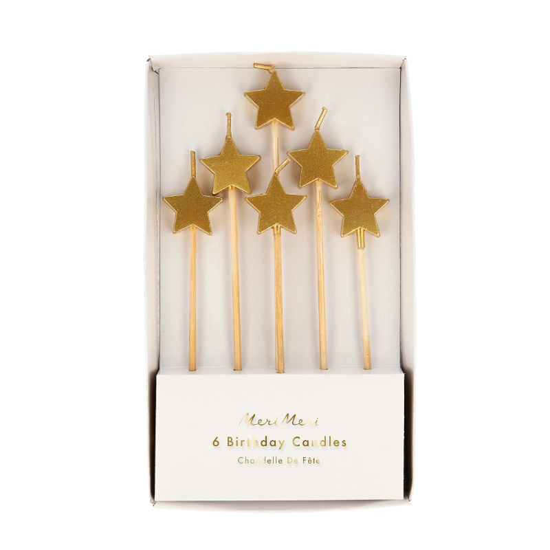 Kindergeburtstag-Geburtstagskerzen-Meri-Meri-goldene-Sterne-1