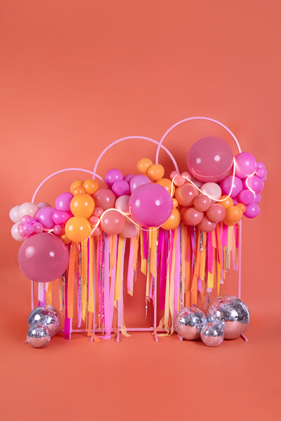 Party balloon, Dekorationsballons, Ballon-Arrangement, Bunte Ballons, Band-Ribbonen