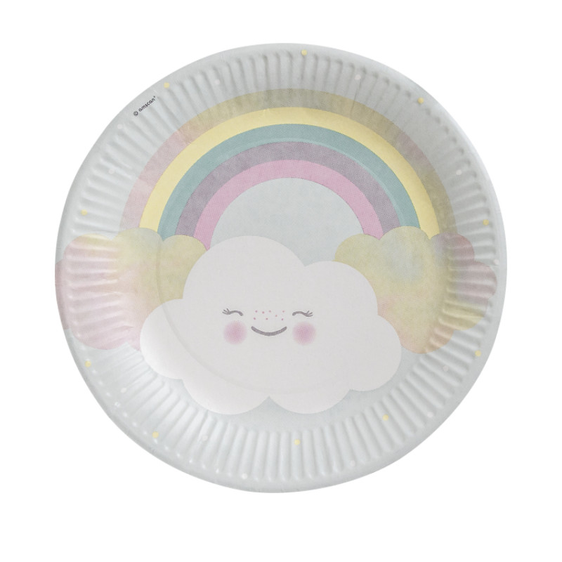 Kindergeburtstag-Partyteller_Regenbogen_Wolke_8_Stk
