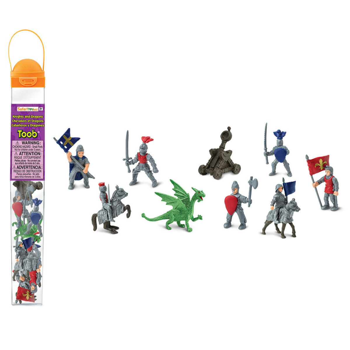 Spielzeugfiguren, Ritterfiguren, Dragon, Kriegswagen, Zubehörtasche