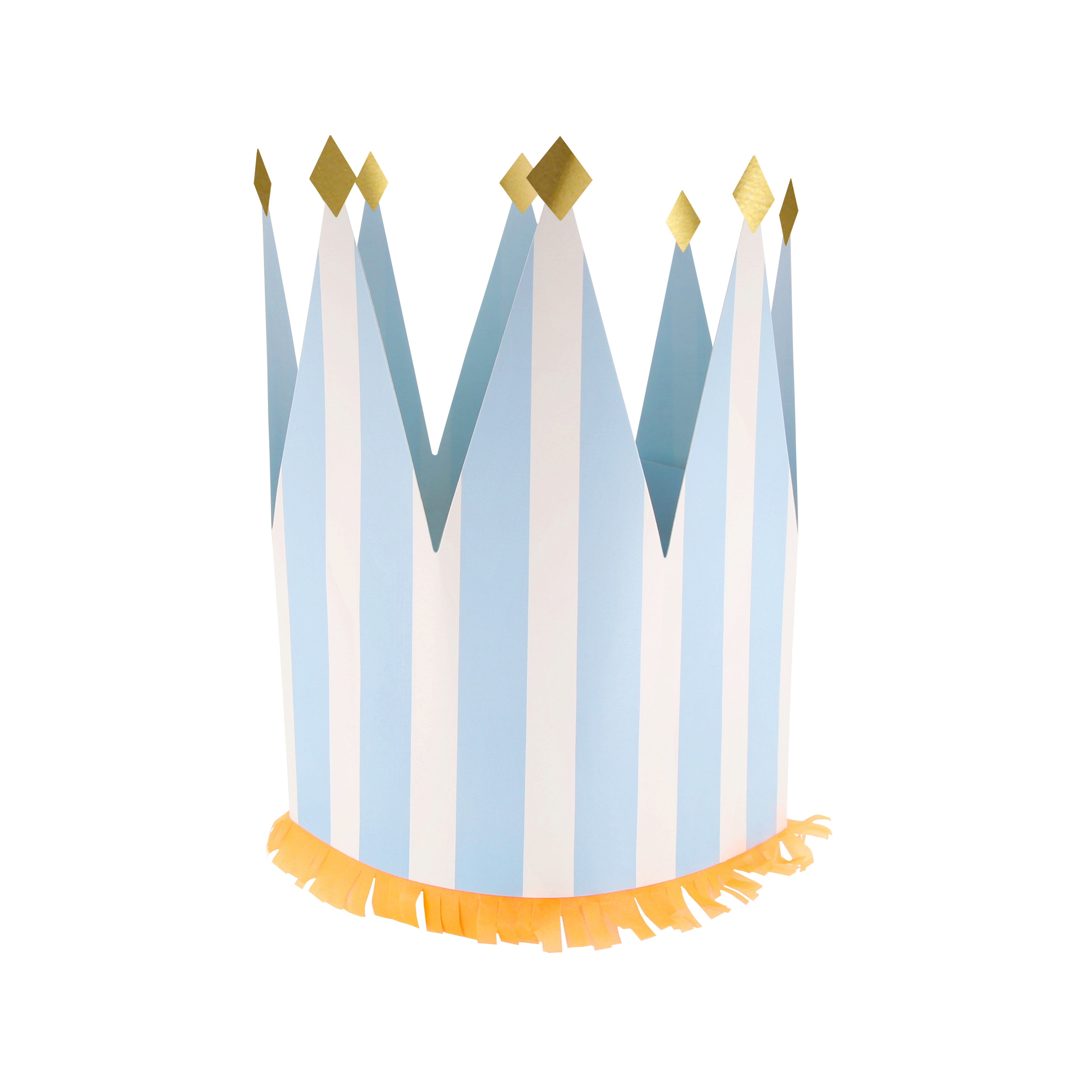 party hat, Papiertüte, gestreift, blau weiß, Goldspitzen
