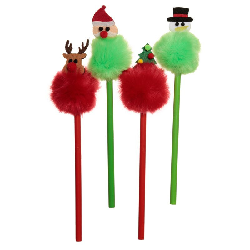 Kindergeburtstag-Pompom-Bleistift-Weihnachten