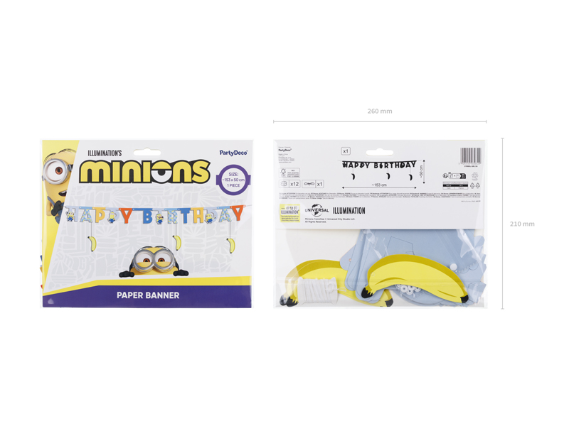 Minions, Papierbanner, Geburtstagsbanner, Banane Motiv, Dekorationen