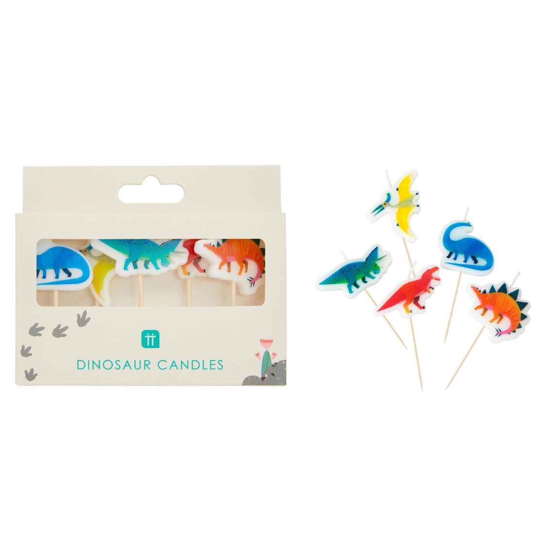 Dinosaurier-Kerzen, Kuchenkerzen, Dinosaurierformen, Wachskerzen, Set mit Kerzen
