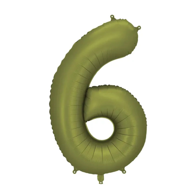 Ballons aluminium 6 vert olive, 1 pcs.
