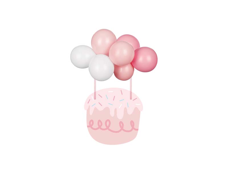 Kuchen, Pink, Luftballons, Glasur, Streusel