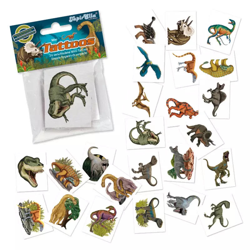 Kindergeburtstag-Mini_Tattoo_Set_Dino_24tlg