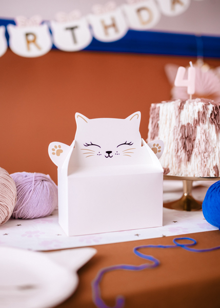 Katze Box, Geschenkverpackung, Party-Dekoration, cremefarben, Kuchen-Topper