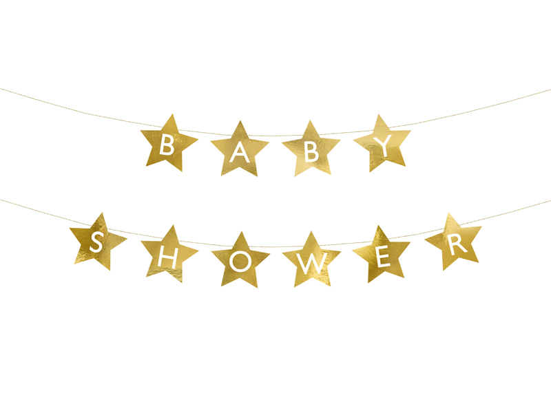 goldene sternchen, girlanden, buchstaben, banner, deko