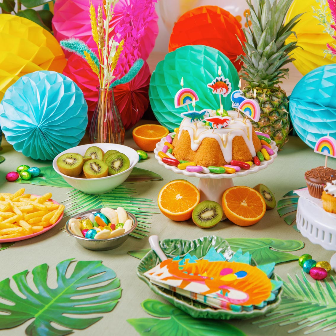 party, Kuchen, Obst, Dekoration, Süßigkeiten