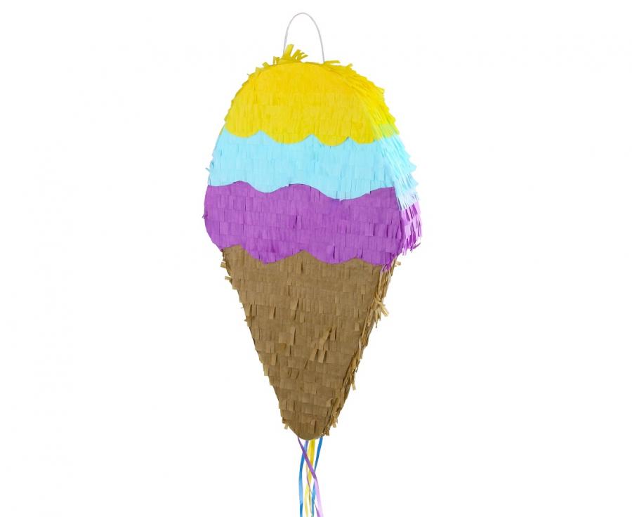 Eiscreme, Piñata, Papier, Mehrfarben, Waffel