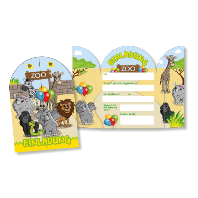 Kindergeburtstag-Geburtstagseinladung-Zoo-Party