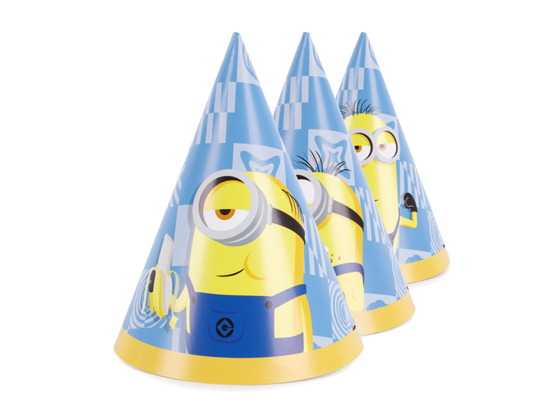Minion, Partyhütchen, Cone, Geburtstagszubehör, Blaues Muster