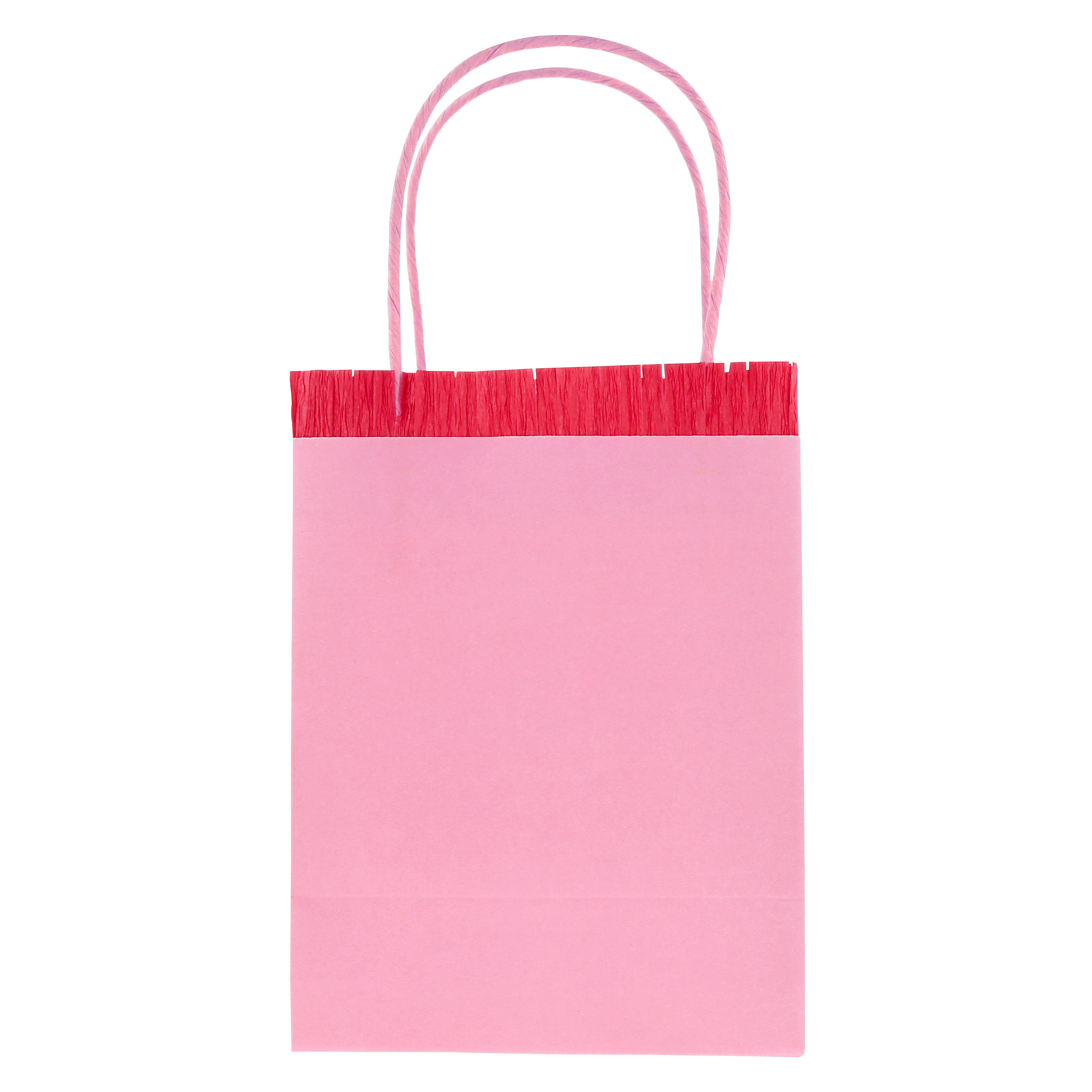 Pink bag, Gift bag, Paper bag, Twisted handle, Two-tone pink