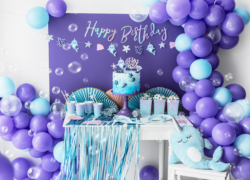 Birthday, Dekoration, Kuchen, Ballon, Party-Tisch