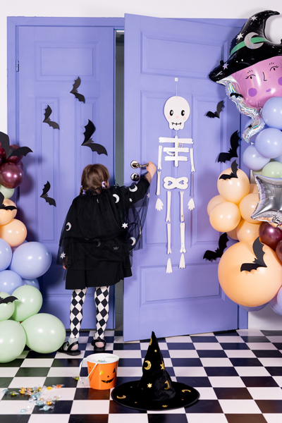 Halloween, Tür, Kostüm, Skelett, Ballons