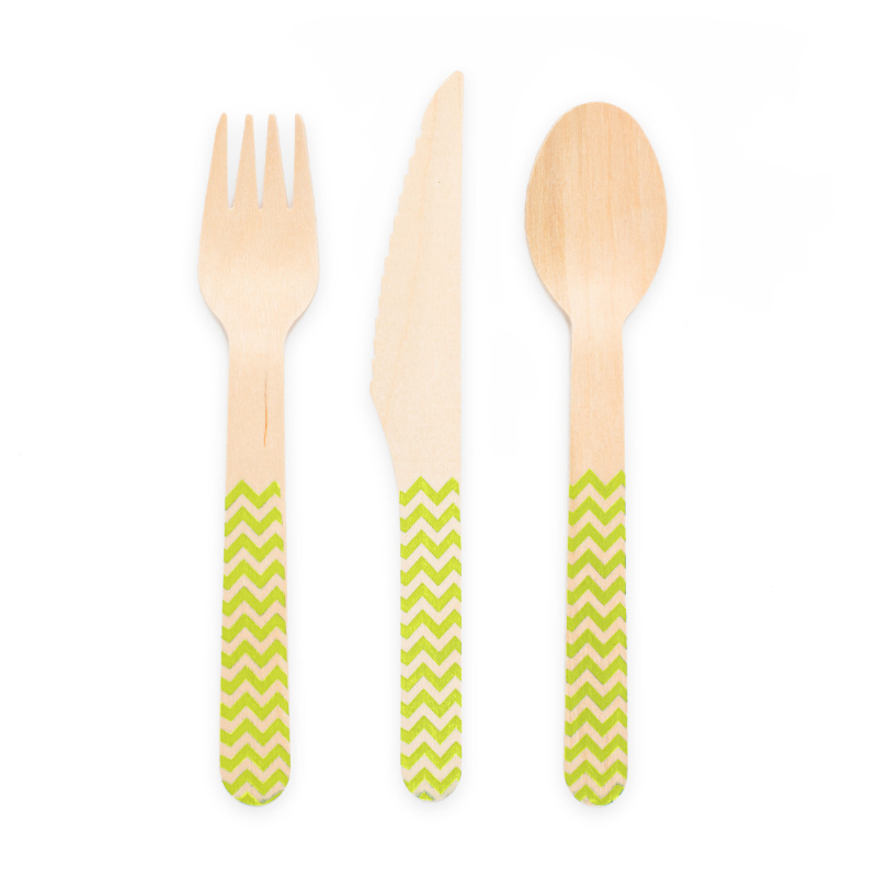 Holzbesteck Lime Green, 18 Stk.