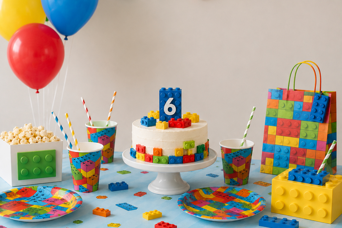 lego, kindergeburtstag, geburtstagstorte, bunt, spielzeug