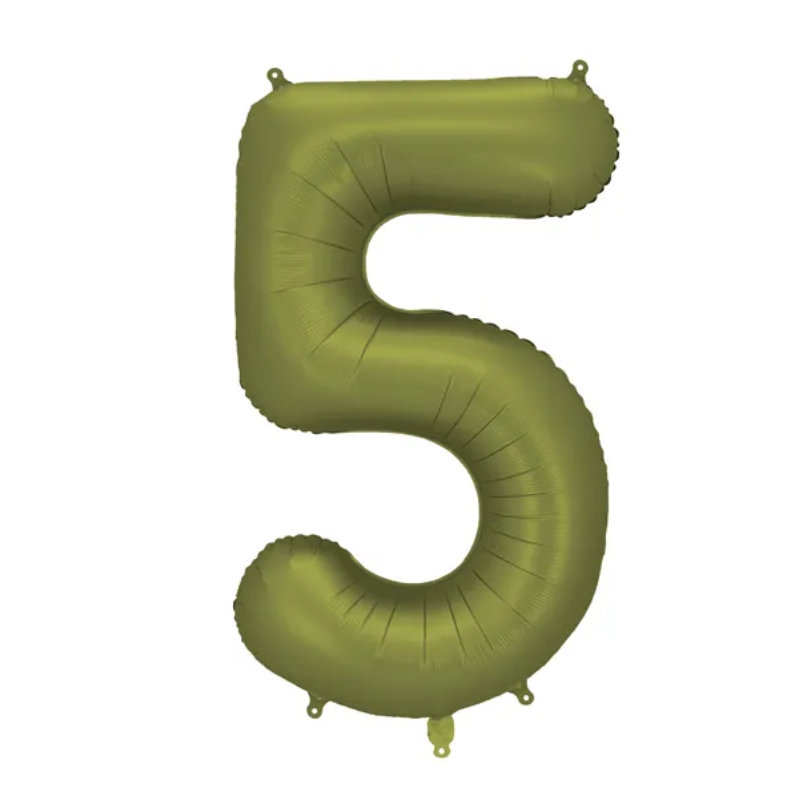 Ballons aluminium 5 vert olive, 1 pcs.