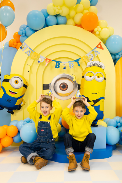 Kindergeburtstag, Minions, Dekoration, Ballongbogen, Gelb