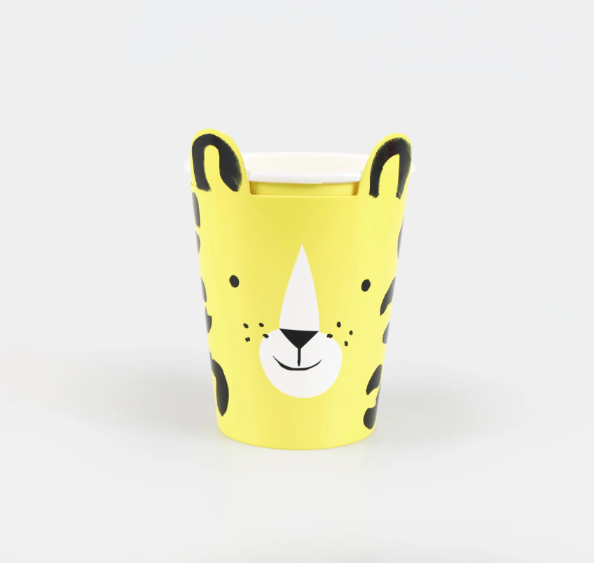 Becher, Tasse, Kinderkaffee, Tiermotiv, Gelb