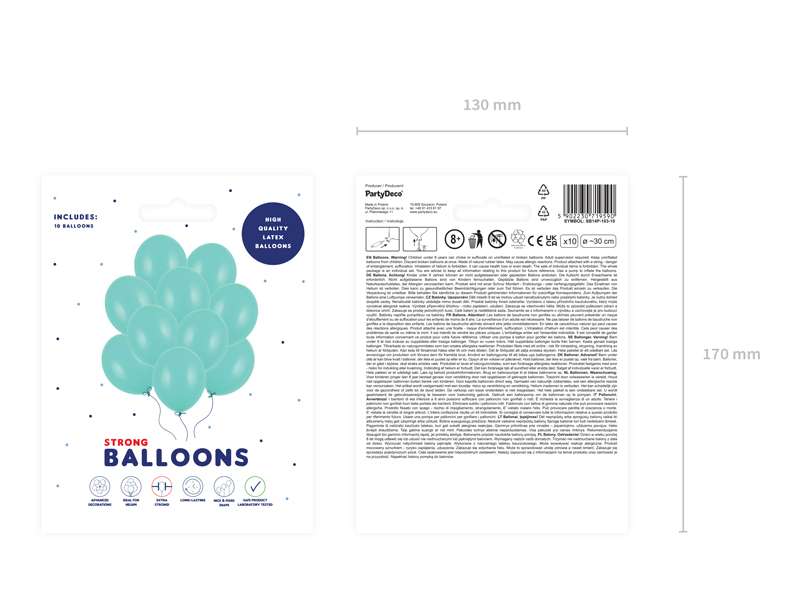 Ballonstrauß, Latexballons, Mintgrün, Luftballons zum Aufhängen, Party-Dekoration