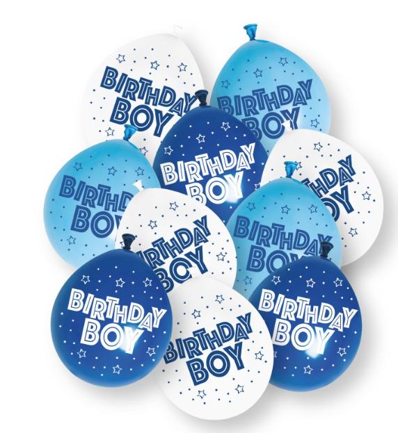 Luftballons Birthday Boy, 10 Stk.