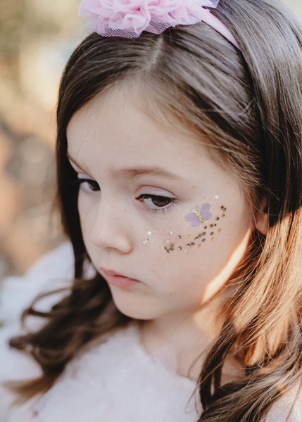 Kinderhaarschmuck, Kopfband, Glitzer, Make-up, Schmetterlingsaufkleber