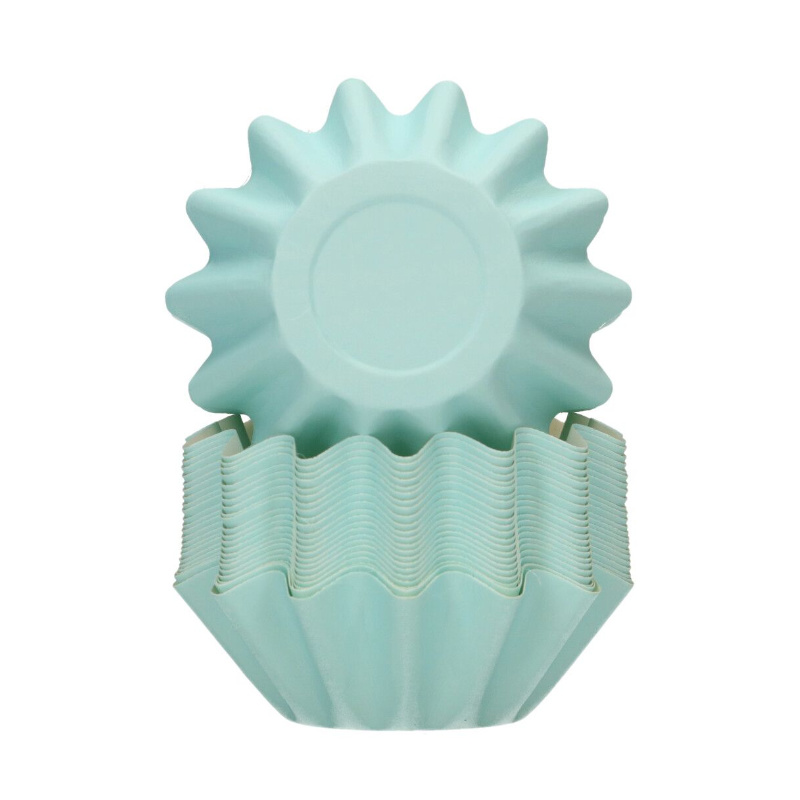 Caissettes à cupcakes bleu avec des points blancs, 60 pces