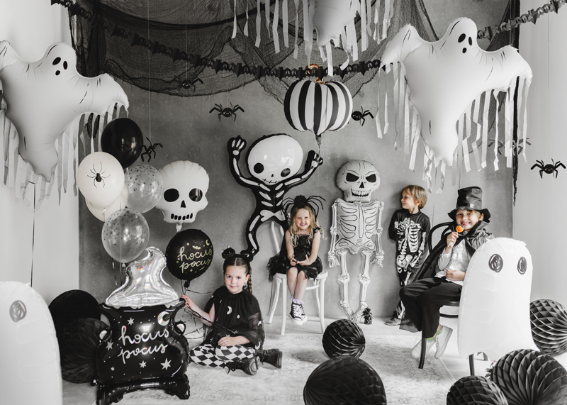 Halloween, Dekoration, Schädel, Skelett, Kinderfeier
