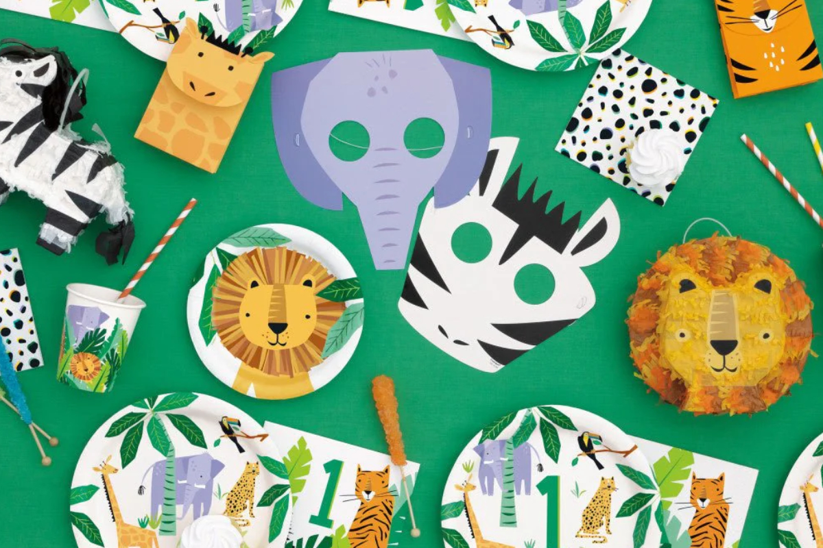 Tiermotiv, Papierdekoration, Teller, Elefant?, Zoo-Thema