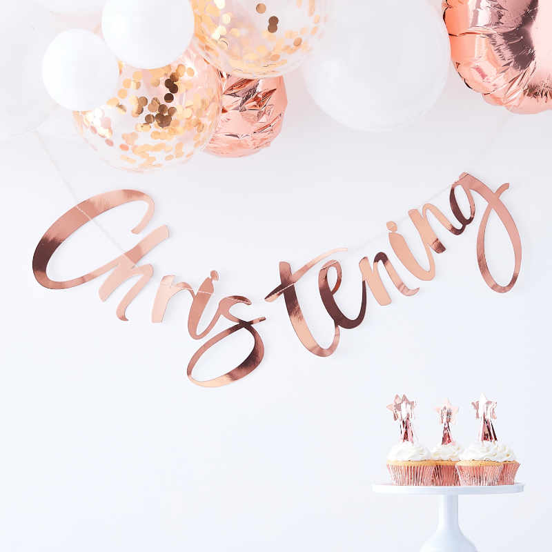 "Banner Taufe ""Christening"" Rose Gold"