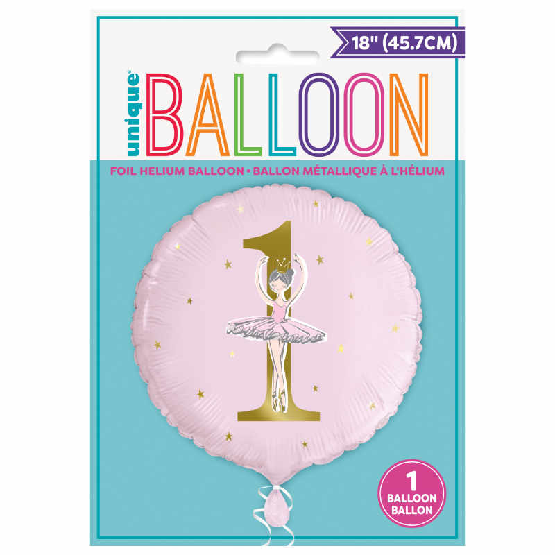 Folienballon 1. Geburstag Ballerina