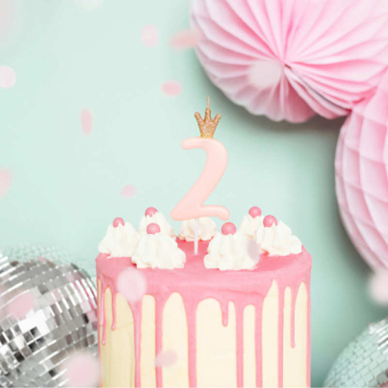 Kindergeburtstag-Zahlenkerze_Zahl_2_mit_Krone_Rosa_1