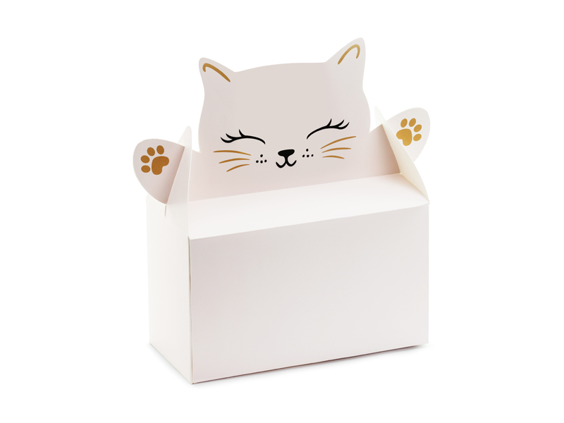 Paketbox, Katze, Katzengesicht, Faltbox, Pfotenabdruck