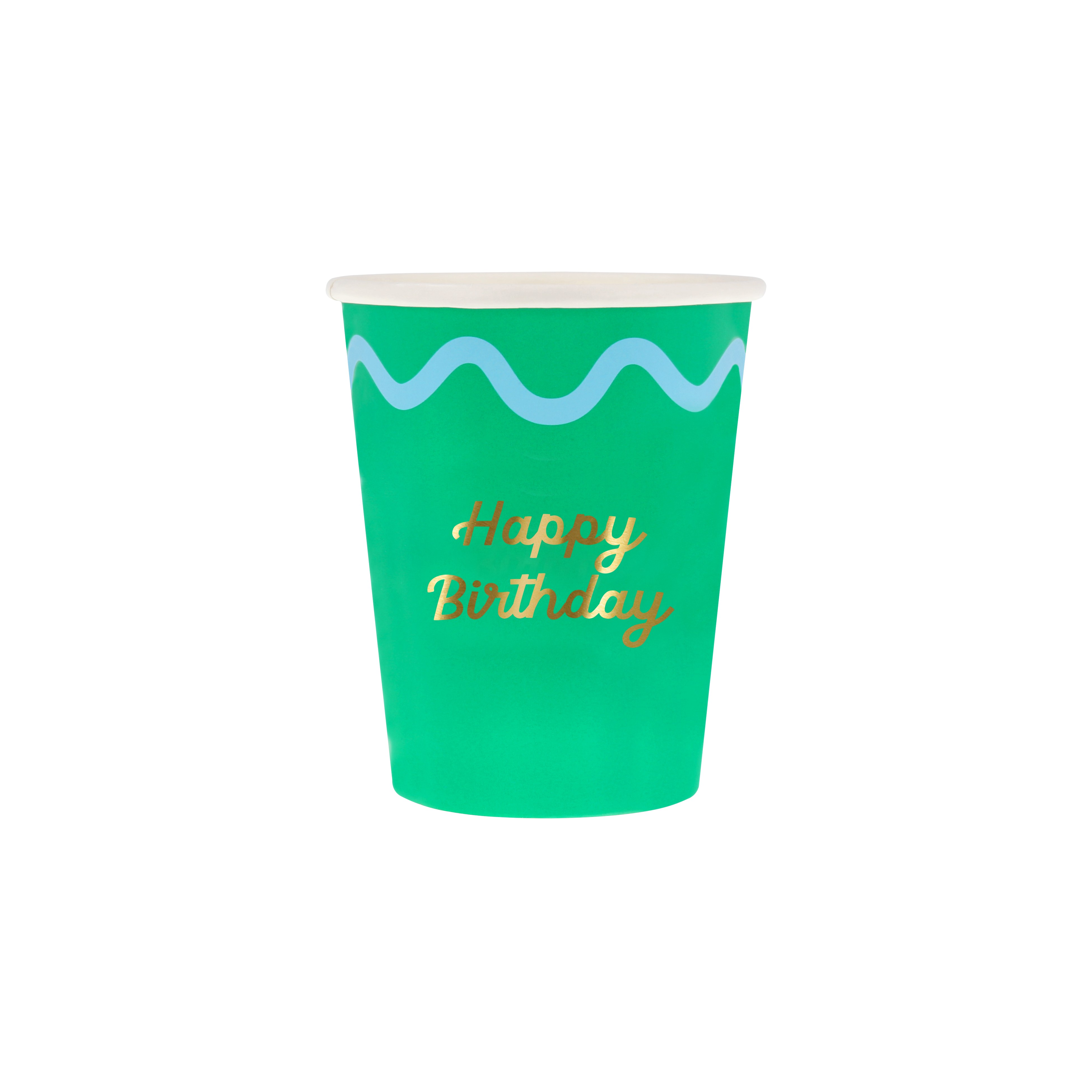 Becher, Kunststoff, Grün, Birthday, Musterwelle