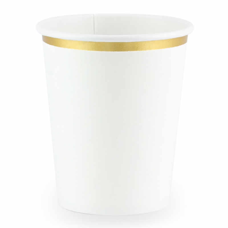 Becher Taufe Weiss & Gold, 6 Stk.