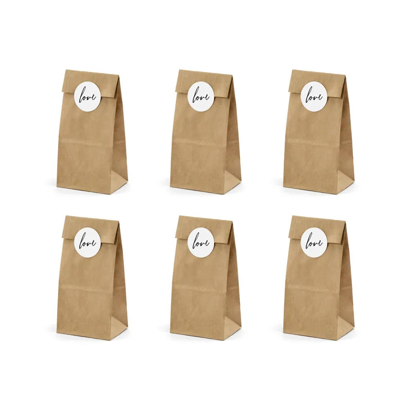 Mini-Süssigkeitentüten Kraftpapier, 6 Stk