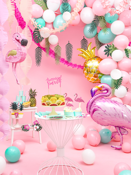 pink, balloons, party, flamingo, tropical