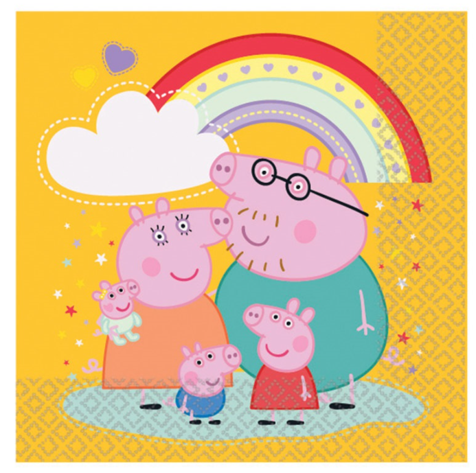 Familienbild, Peppa-Pig, Kinderzimmer, Regenbogen, Gelb