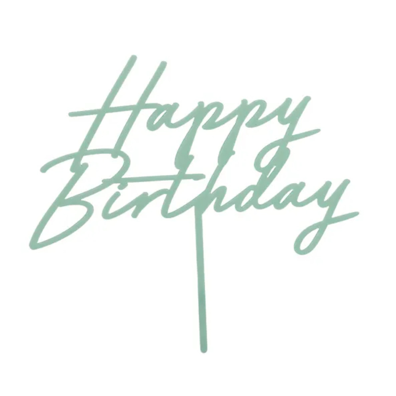 Cake Topper Happy Birthday Grün