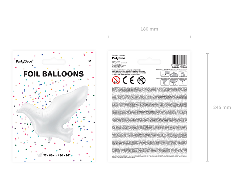 Foilballon, Ballon, Sprechblase, Hinweis: Partydekoration, Konfetti-Design