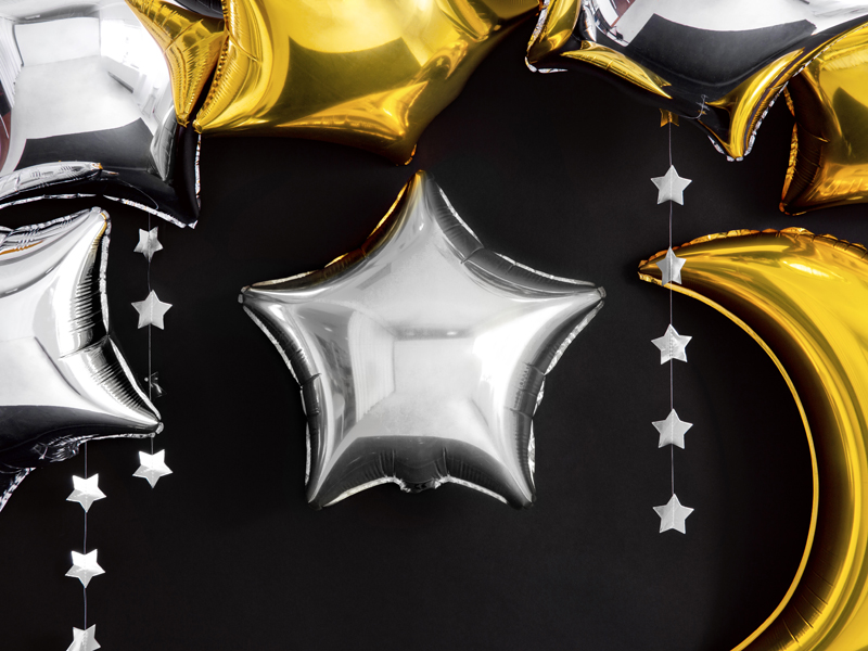 Luftballon, Sternenballon, Silber, Gold, Girlanden