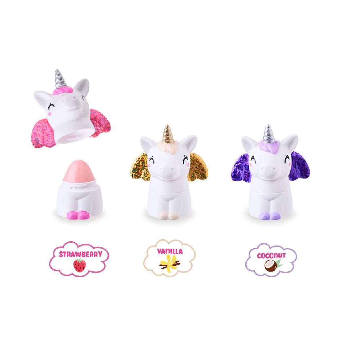 einhorn, plüschtier, glitzer, lippenbalsam, kapselspielzeug
