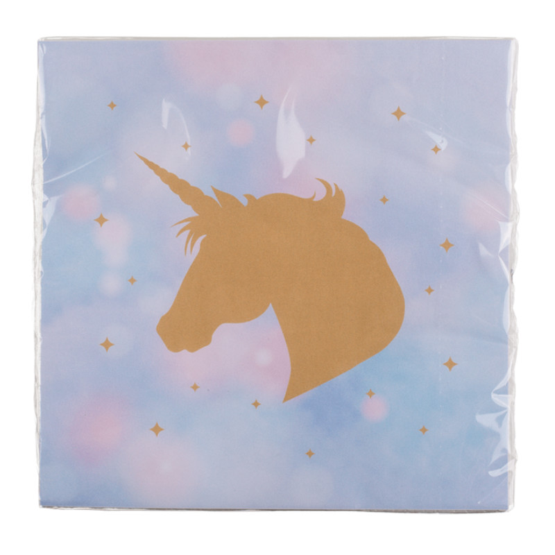 Servietten goldenes Einhorn, 20 Stk.
