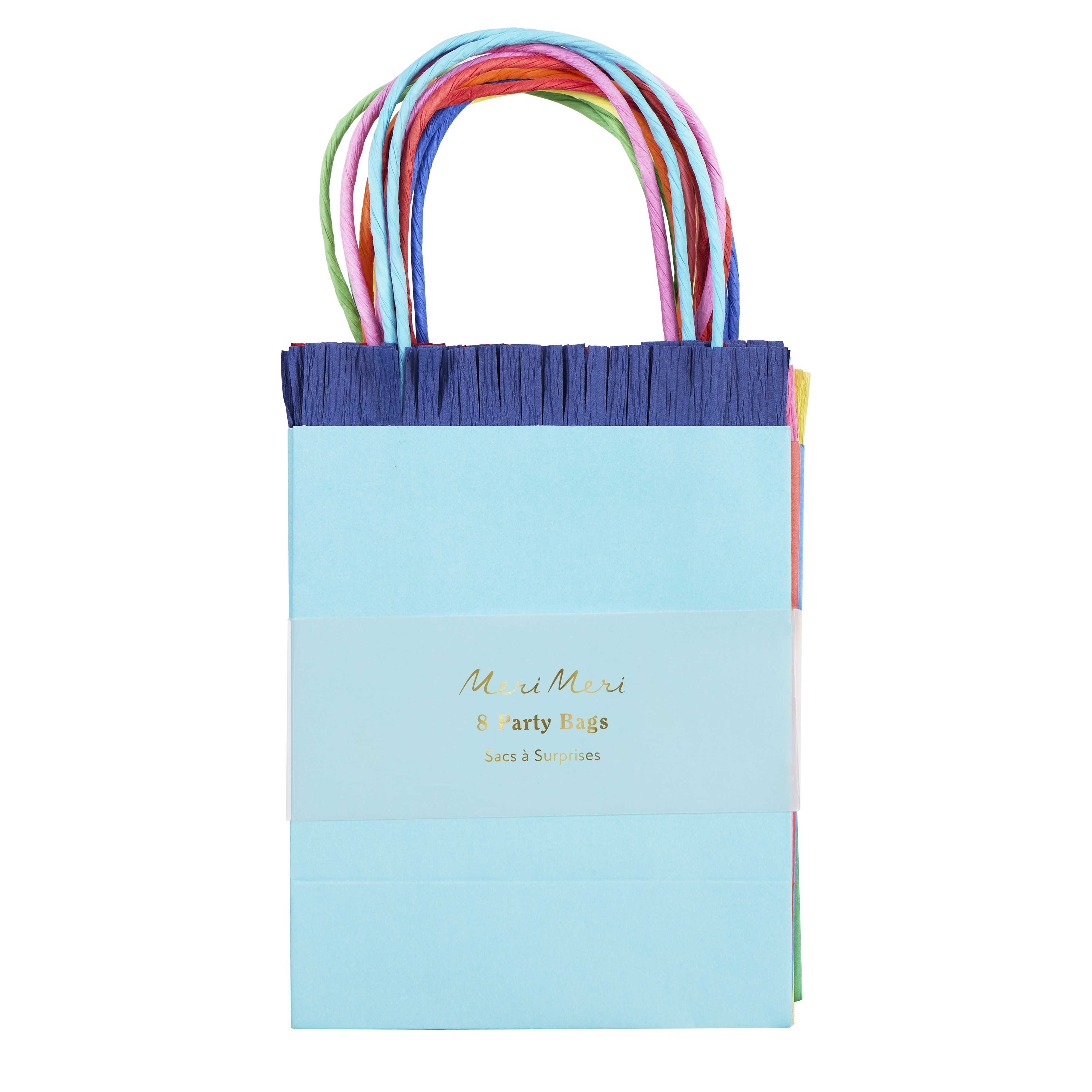 party bag, Geschenktüte, bunte Henkel, Papierbeutel, 8 Tüten