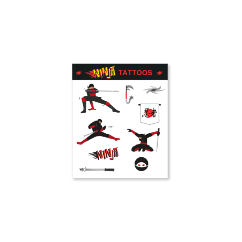 Kindergeburtstag-Tattoos_Ninja_Party