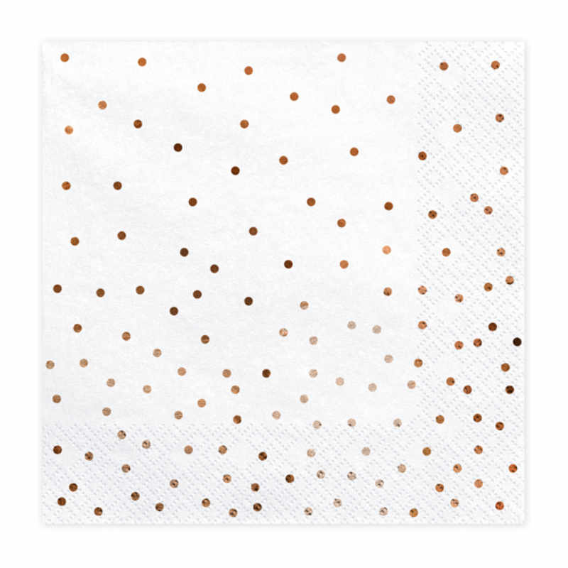 Servietten Rose Gold Punke, 20 Stk.